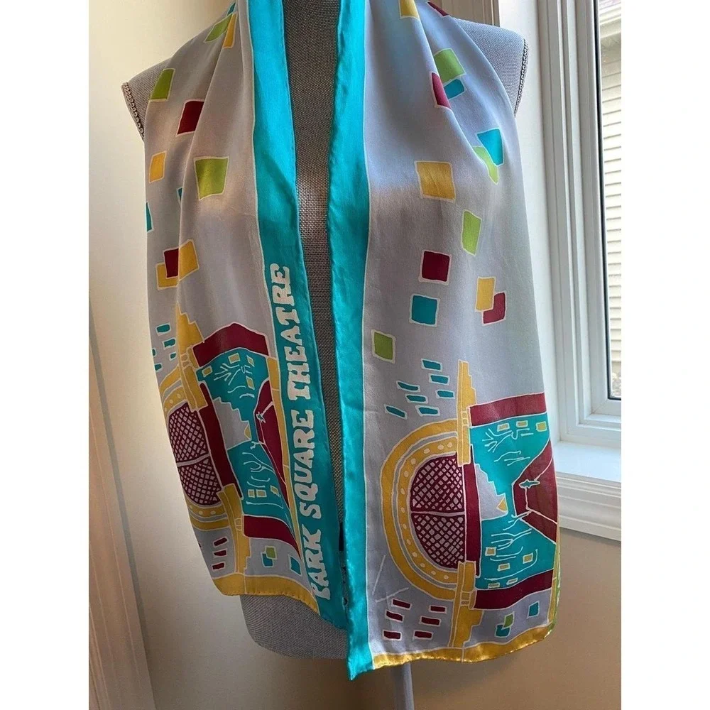 Vintage Art Souvenir Silk Scarf St Paul Minnesota Park Square Theater